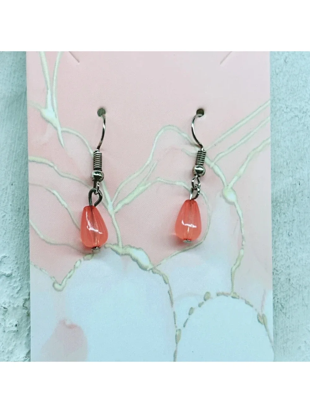 1025mc. Orange Dainty Earring